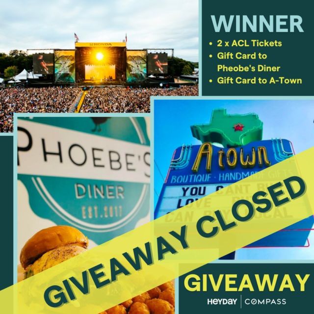GIVEAWAY CLOSED!

Big congrats to our WINNER, @blakebythepound! The prizes include 2 [Saturday Weekend 2] ACL tickets, a $100 gift card to @phoebesdiner, and $100 to @shop_atown. Be on the lookout for more giveaways in the future!