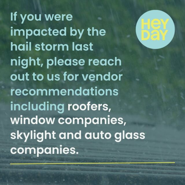 We are here to help those affected by the severe storms that passed through Central Texas last night. Please reach out if you're in need of any vendor recommendations, and beware of storm chasers in your neighborhood who will be looking to sell you services that you might not need.