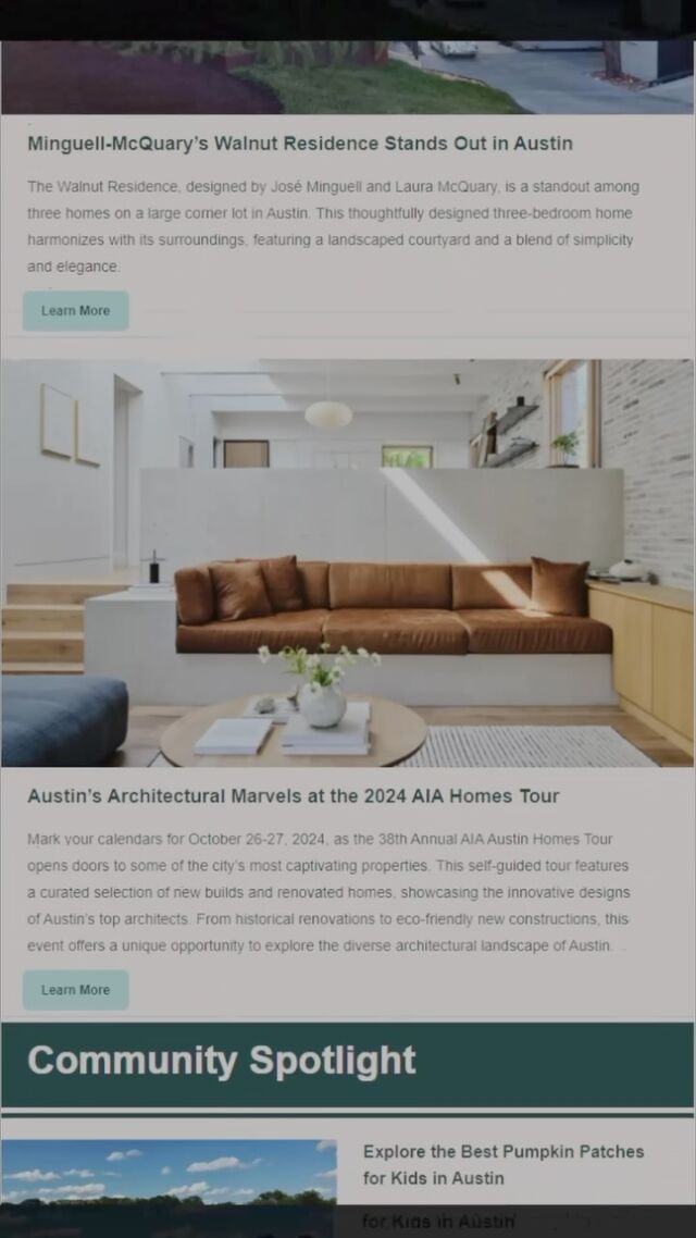 Are you subscribed to our monthly newsletter? DM us to be added to the list to receive updates on the local housing market, design trends, and upcoming events around Austin!