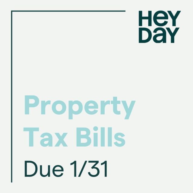 Property tax bills are now available. Even if you did not receive your bill, it is still due by 1/31! Your loan servicing company may be paying the tax bill on your behalf. If you are unsure, please check with them. Reach out if you have questions!