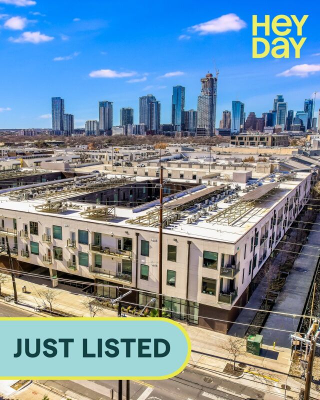 JUST LISTED!
1800 E. 4th Street #337

2 BD | 2 BA 
Offered for $575,000
Listed by @meredithalderson.heyday

Experience elevated living at Fourth&. This sophisticated 2 bed/2 bath unit brings together sustainable design and modern luxury in the heart of East Austin. Awarded a prestigious 5-Star Green Building certification, the residence features a sunlit balcony, contemporary finishes, and resort-style amenities from pool to fitness studio. Steps from vibrant nightlife and green spaces, this community delivers urban convenience with residential charm. Complete with dual parking and STR potential.