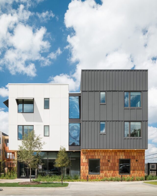 Michael Hsu Office of Architecture’s latest multifamily project, Burnet Place, is a thoughtful blend of design and purpose. Created in partnership with Project Transitions, this 61-unit affordable housing community supports individuals living with HIV and AIDS—offering not just housing, but dignity, hope, and healing. The site was intentionally designed to balance urban connection with a sense of safety and sanctuary. Bright colors and a welcoming presence along Burnet Road reflect the energy and resilience of its residents. Through an Austin-style connection, this collaboration brought together shared values and a deep commitment to community care. Burnet Place is also part of the city’s Affordability Unlocked program, making space for more inclusive housing in Austin.
📸 Kristian Alveo